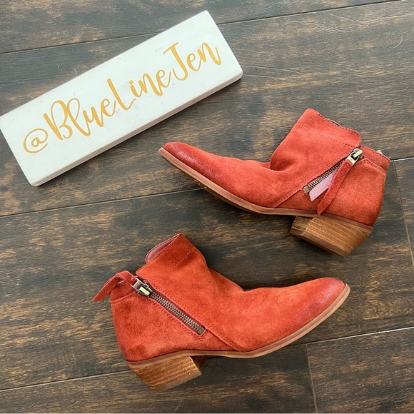 Sam Edelman Rust Colored Suede Packer Booties NWOT